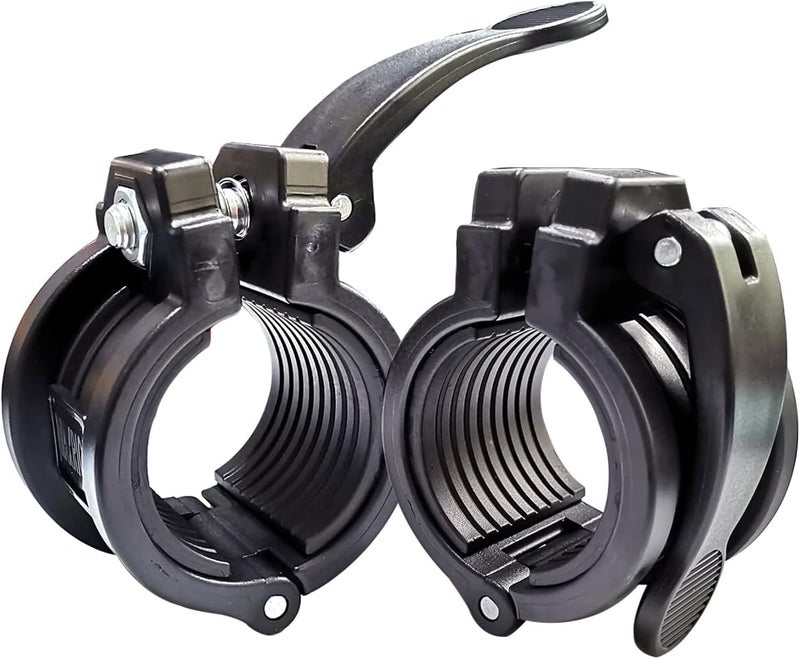 MAXRICH Barbell Clamps 2inch - 2 PCS Adjustable Barbell Clips Quick Release Locking Weight Clips Olympic Barbell Collars (Black 1.8-2inch) - Image 1